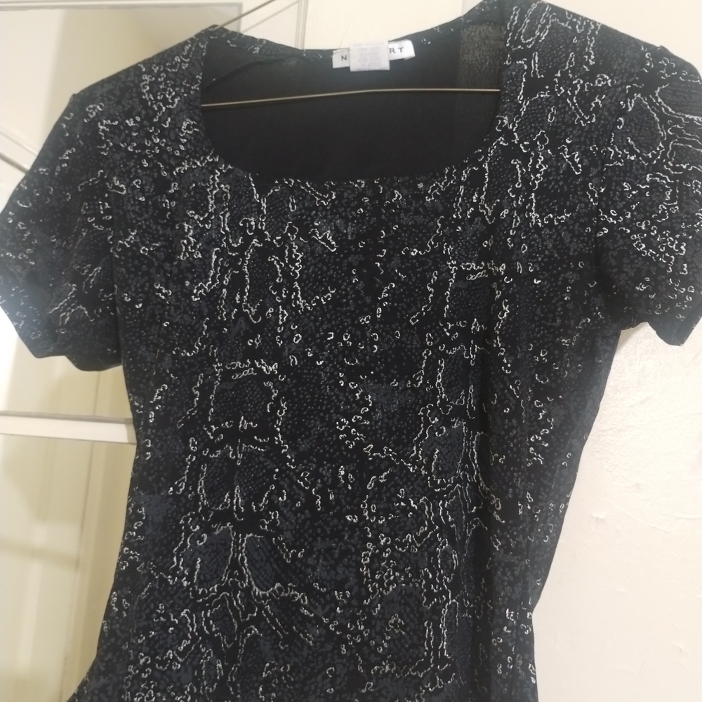 Newport Black and Silver Patterned Blouse